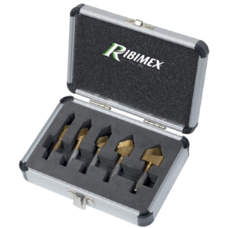 SET 5pz PUNTE FRESE IN ACCIAIO HSS ANGOLO DI TESTA 90° Ø6,10,13,16,19mm RIBIMEX (1/5)