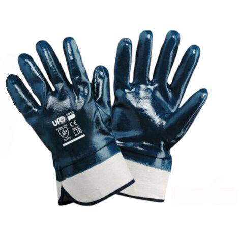 GUANTI DA LAVORO JERSEY NBR BLU POLSINO DI SICUREZZA RICOPERTO TG.9L 12PAIA UFO (1/2)