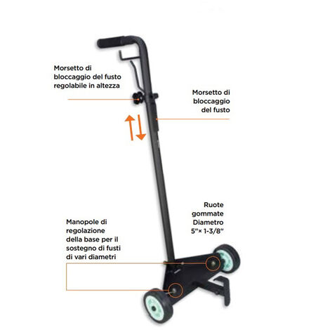 CARRELLO PORTAFUSTI PER FUSTI REGOLABILE BARILI OLIO GASOLIO 20-50Kg GROZ