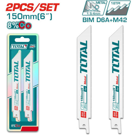 LAMA RICAMBIO SEGA A GATTUCCIO LAME SEGHETTO SET 2pz 150mm METALLO TOTAL (1/4)