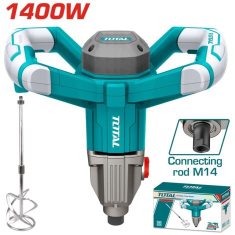 Trapano miscelatore 1400W – Potenza 1400W – Per calcestruzzo e legno duro – Motore Brushless per avvitamento rapido – Total (1/9)