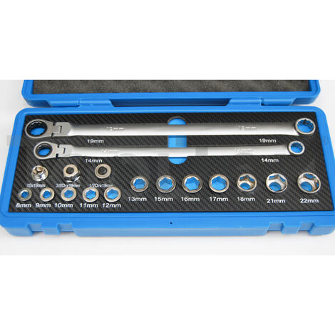 Set 7 Chiavi A T A Doppio Snodo Professionali - Chiavi Busola Esagonali Lunghe 8-19mm Con Pratico Portautensili - Foto 9