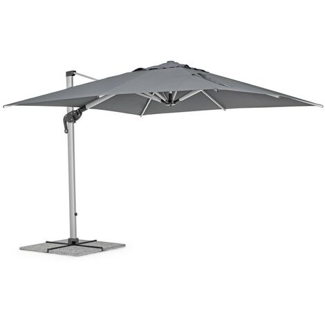 OMBRELLONE GIARDINO 3x4mt DECENTRATO GAZEBO PISCINA GRIGIO ROMA (1/5)