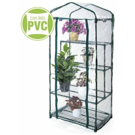 VERDELOOK - SERRA 2+2 RIPIANI CON TELO PVC TRASP. 69x49x157 CM. (1/6)