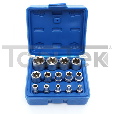 SET CHIAVI A BUSSOLA TORX FEMMINA DA E4-E24 14pz 1/2" 1/4" 3/8"