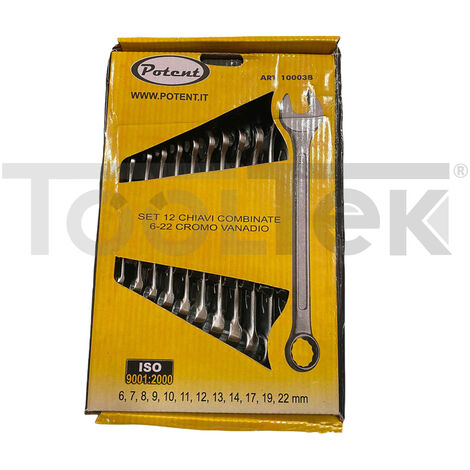 SET CHIAVI COMBINATE 12pz STELLA FISSA 6-22mm Cr-V POTENT