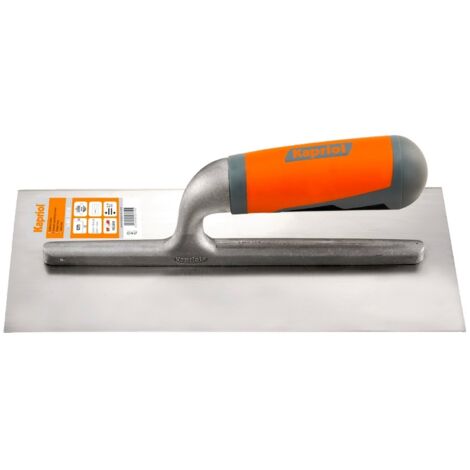 FRATTONE FRATTAZZO LISCIO SPATOLA STUCCO RASATURA 12x28cm ACCIAIO INOX KAPRIOL