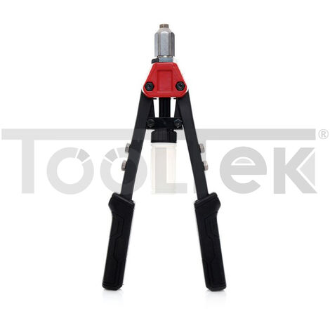 Rivettatrice Manuale Con Doppia Impugnatura, 28 Cm | 4 Teste Intercambiabili Per Rivetti 3.2, 4.0, 4.8 Mm | Attrezzo Bloccaggio 4 In 1 - 3