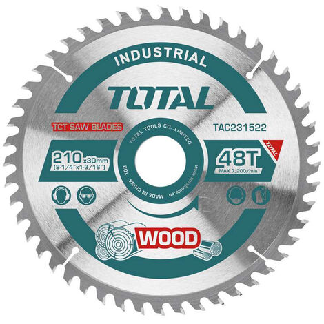 DISCO LAMA SEGA CIRCOLARE TRONCATRICE TAGLIO LEGNO 48T 210mm TOTAL