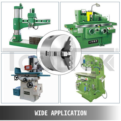 Mandrino Griffe Idraulica Mandrino Autocentrante Per Tornio 130mm Con 6 Griffe E Chiave A T 769797