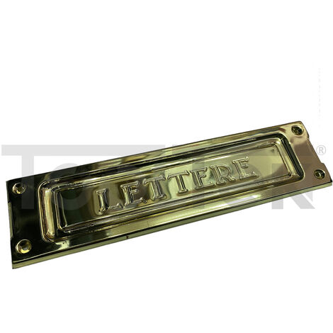 PLACCA LETTERE CASSETTA POSTALE FESSURA OTTONE L BUCA POSTA VULCANIA