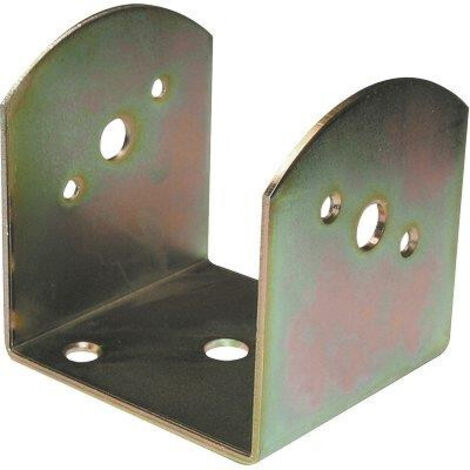 STAFFA SUPPORTO MONTANTE A U CON FORO TRAVI 70x70xh80mm Ø13mm