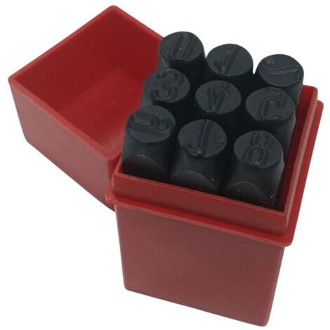 SET PUNZONI STAMINI NUMERI 9pz DA 4mm TIMBRI NUMERI (1/3)