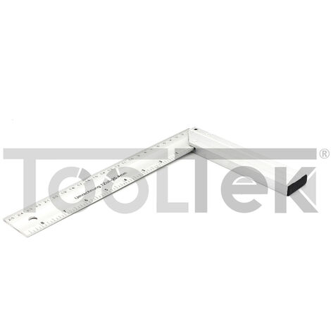 SQUADRA ANGOLARE IN ALLUMINIO 25cm 90° FALEGNAME FISSA (1/3)