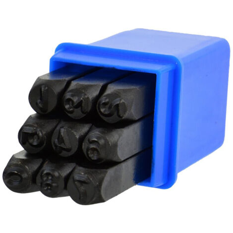 SET PUNZONI STAMPINI NUMERI CIFRE 9pz 6mm GEKO G01810