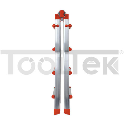 Scala Pieghevole In Alluminio 4x4 Gradini - 3.98m, Multifunzione - Foto 9