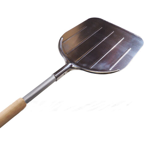Pala Per Pizza In Alluminio Con Manico In Legno Estraibile – Lama 30,5x35,6 Cm, Lunghezza Totale 66 Cm – Accessorio Da Forno
