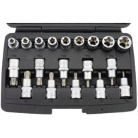 SET BUSSOLE E PUNTE PER VITI TORX 19pz ATTACCO 1/2" INTERNE E ESTERNE