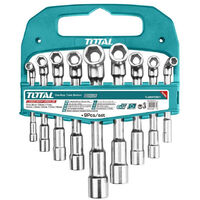 SET CHIAVI A PIPA ESAGONALI 9pz 7-19mm CHIAVI BUSSOLA A L TOTAL TOOLTAK
