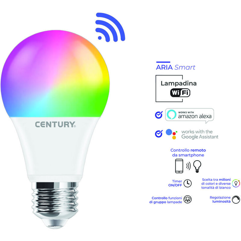 WiZ ampoule LED Connectée Wi-Fi Couleur E27, équivalent 60W, 806 lumen,  fonctionne avec Alexa, Google Assistant et Apple HomeKit