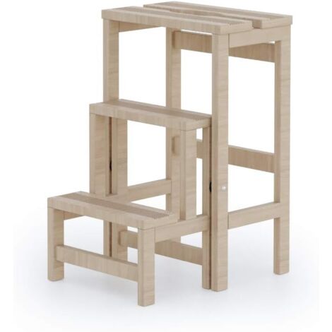 Tabouret pliant en bois de hêtre 3 marches H57cm – Capacité 120 kg – Compact pour espaces restreints – Fabrication italienne – Colombo