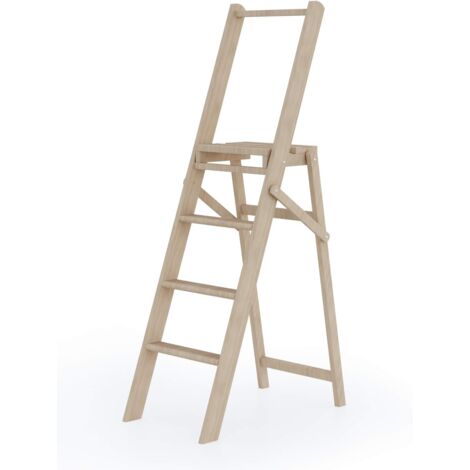Escabeau en bois de hêtre 4 marches – Hauteur de travail 76 cm – Charge max 120 kg – Compact et pliable – FSC certifié – Colombo