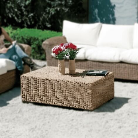 Table basse Luna en abaca 120x75x40 cm table de jardin exte'rieur et inte'rieur (1/2)