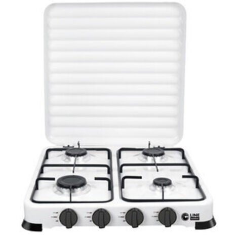 Capaldo – Cuisinière à gaz GPL 4 feux 1/1,5/1,5/2,2 kW – Corps en acier émaillé – Grille émaillée haute résistance – Alimentation GPL pour camping (1/2)