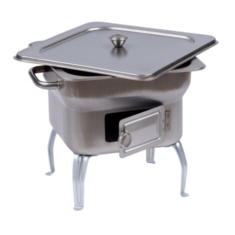 Barbecue en acier - Fourneau compact 25x25xH24 cm (1/2)