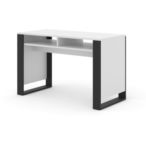 Bureau "Mondi" - Blanc/Noir - L 120 x H 55 cm - Livraison gratuite (1/4)