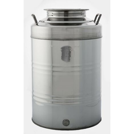 Réservoir d'huile inox 50 litres – Large ouverture pour remplissage facile – Acier inoxydable Aisi 304 BA – Prédisposition pour robinet – Belvivere (1/2)