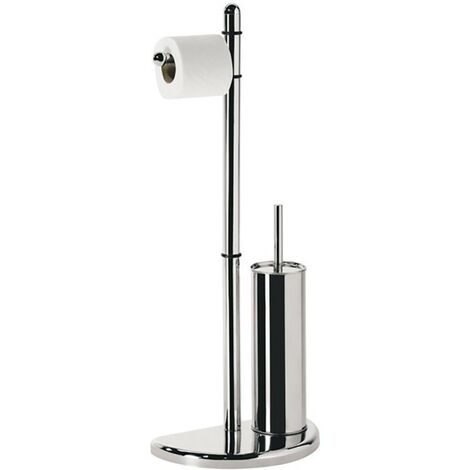 Porte-brosse WC et porte-papier toilette accessoires de salle de bain peu encombrants - Salon (1/3)