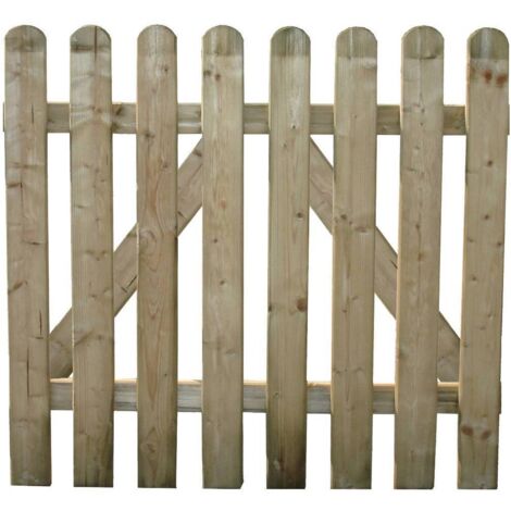 Portail de cloture Polly en bois de pin impre'gne' cm 100x100 portail pour jardin exte'rieur