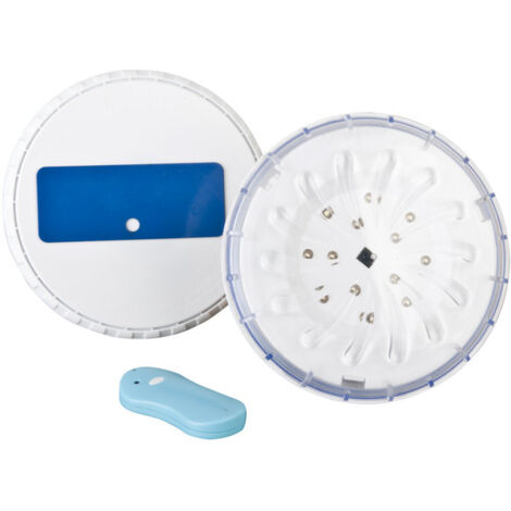 GRE – Pack de 2 projecteurs LED pour piscine – 8W – Multicolore – Télécommande incluse – Installation sans trous – Ø15 cm (1/10)