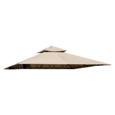Cache supérieur de remplacement pour gazebo 3x3 m – Polyester enduit PVC beige foncé 180 g/m² – Protection contre intempéries – I Giardini Del Re (1/2)