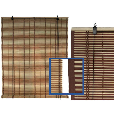 VOLET EN OSIER BAMBOU MARRON 120XH250CM