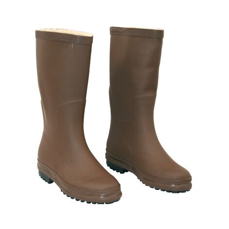 Bottes de genou de gomme avec semelle carrade non glissante marroni 42