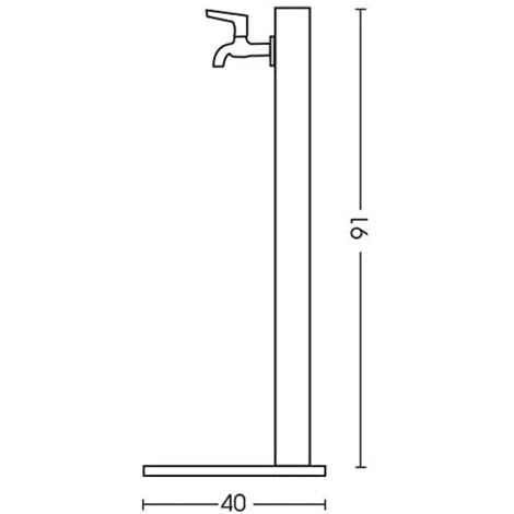 Fontaine De Jardin Avec Robinet Et Socle En Ciment Anthracite H91 Cm