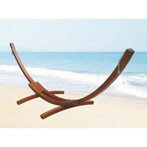 Salone – Cadre en bois de mélèze pour hamac – Dimensions 316x120x120 cm – Capacité 150 kg – Design élégant pour extérieur (1/5)