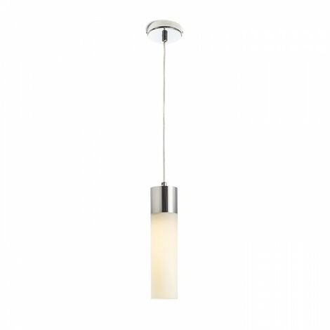 Chandelier EIGHT suspension en verre opalin/chrome 230V E27 28W (1/5)