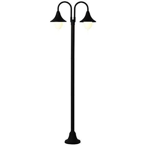 Lampadaire à 2 bras série paris h.220 cm aluminium noir 100w - Salon