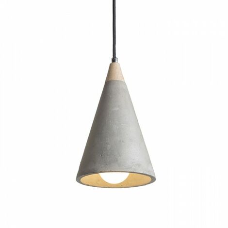 Lustre HEIDI suspension béton/bois 230V E27 28W (1/5)