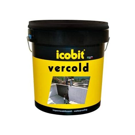 Asphalte à froid 4kg – Visco-thixotrope en dispersion aqueuse – Protection étanche murs et fondations – Compatible avec ciment – Icobit