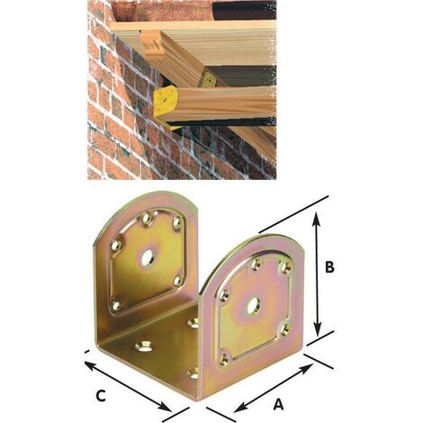 Salone – Pack de 10 équerres de fixation en acier tropicalisé – Dimensions 70x46x90mm – Pour fixation de poutres en bois (1/2)