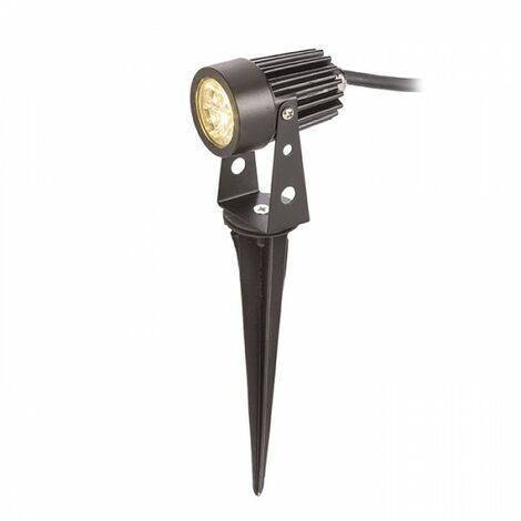 Lampe projecteur GUN avec piquet noir 230V LED 3x1W 30° IP65 3000K (1/4)