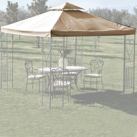 COUVERCLE DE REMPLACEMENT SUPÉRIEUR AVEC ÉVENT ÉCRU POUR 3x3 MT POLYESTER GAZEBO (1/2)