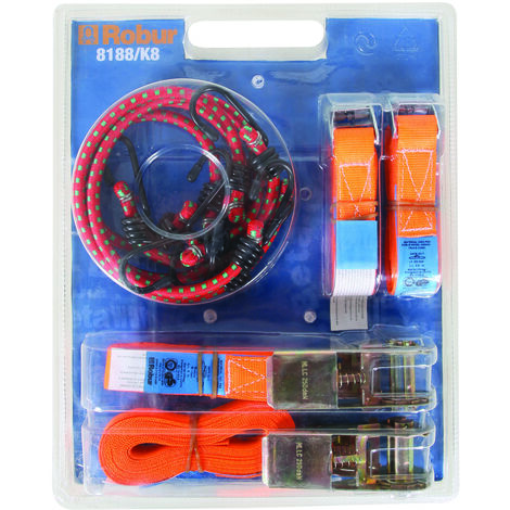KIT SYSTÈME DE FIXATION 8 PIÈCES POUR BANDES DE SERRAGE ET CORDES ÉLASTIQUE -8188/K8 (1/2)