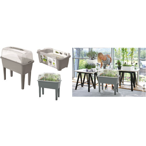 ENSEMBLE DE JARDINIÈRES GREENHOUSE RESPANA ANTHRACITE - PP-DREP770-A (1/10)