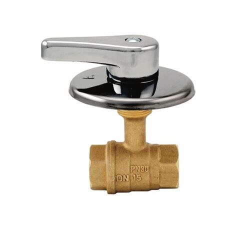 Vanne à Bille Laiton 1" PN40 - Levier Manuel - Passage Intégral - Pour Eau, Industrie, Jardin