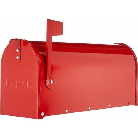 Smart Parcel Box - Boîte aux lettres / colis Large Rouge à accès frontal et  arrière en acier